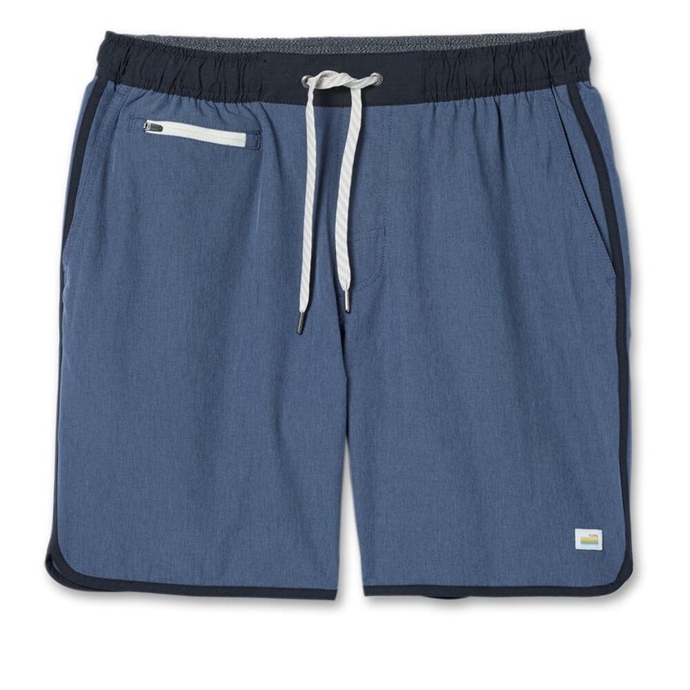 Vuori Mens Banks Short Unlined 7" in Azure Linen Texture - Picture 2 of 12